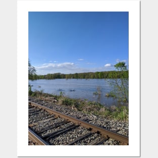 Railroad Tracks by the River Posters and Art